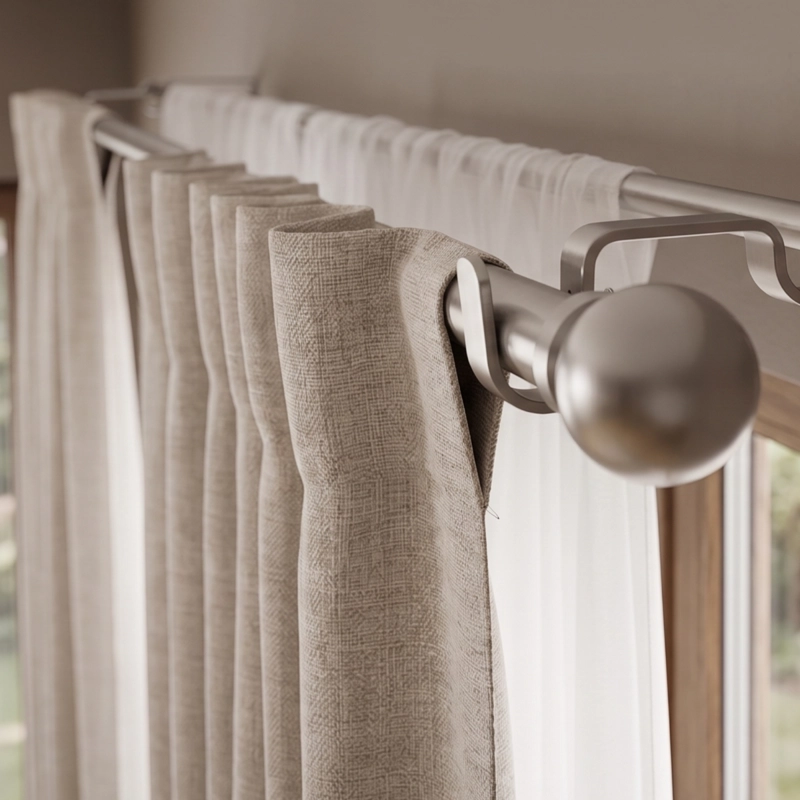 SET BARRAS PARA CORTINA DOBLE 16/19 MM EXTENSIBLE 120-210 CM A MURO SATIN BOLA - 4