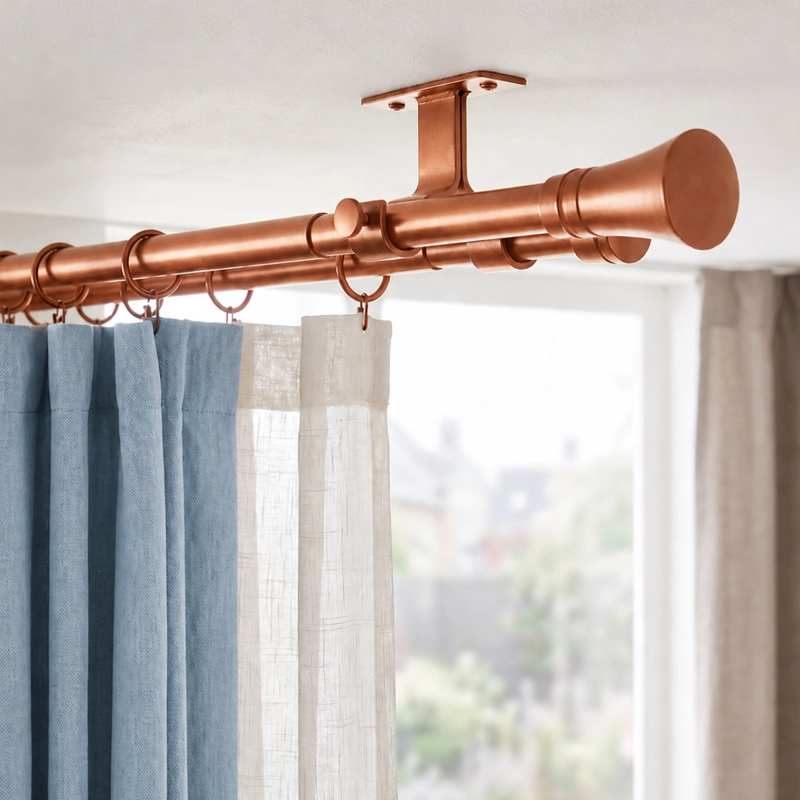 SET BARRAS PARA CORTINA DOBLE 16/19 MM EXTENSIBLE 120-210 CM A TECHO COBRE CONICO - 4