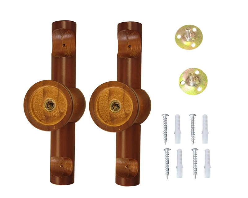 PACK 2 UNIDADES SOPORTE TECHO DOBLE DE MADERA 19/28 MM COLOR CHOCOLATE - 3