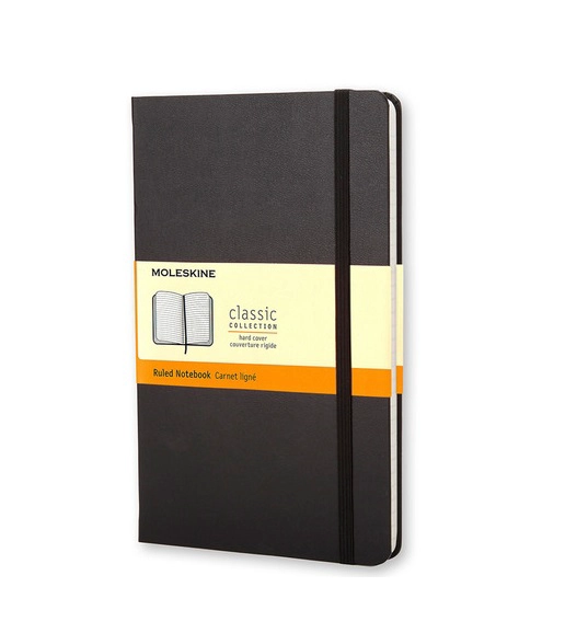 LIBRETA MOLESKINE CLASICA TAPA DURA NEGRA L RAYAS - 1