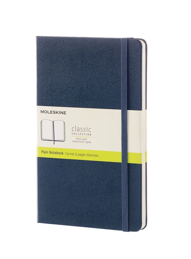 LIBRETA CLASICA TAPA DURA GRANDE AZUL LISA - 1