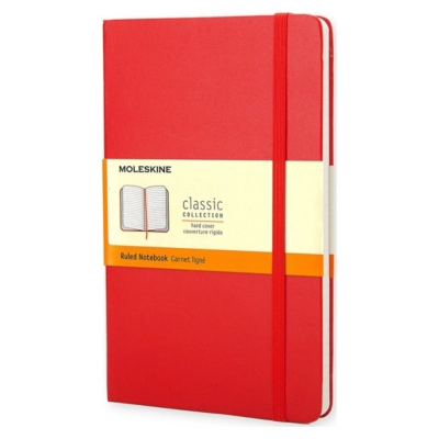 LIBRETA MOLESKINE  CLASICA TAPA DURA ROJA P DE RAYAS - 1