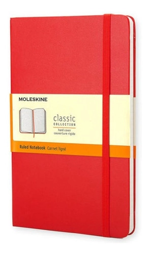 LIBRETA MOLESKINE  CLASICA TAPA DURA ROJA P DE RAYAS - 2