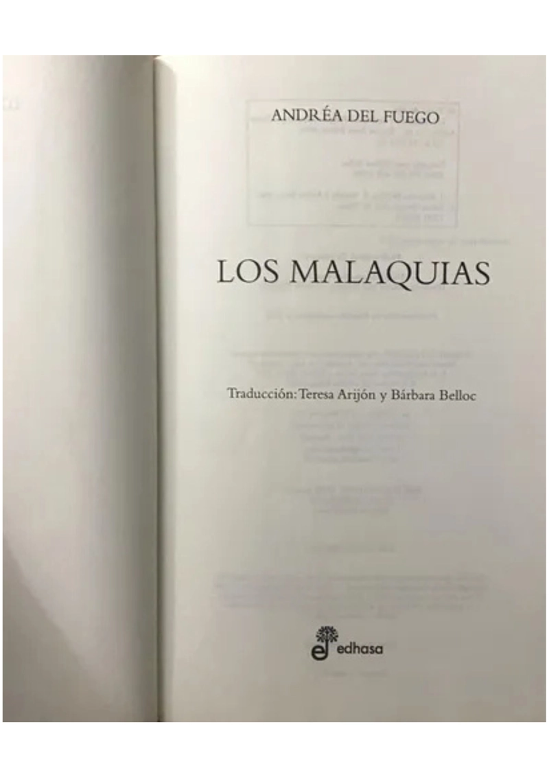 LIBRO LOS MALAQUIAS - DEL FUEGO, ANDREA - 2