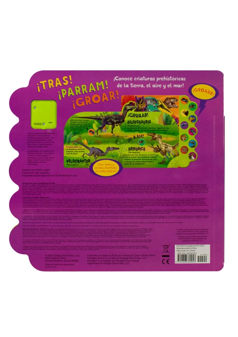 LIBRO 10 SONIDOS DE DINOSAURIOS. ¡TRAS! ¡PARRAM! ¡GROAR!. - LIBRO SONORO - 3