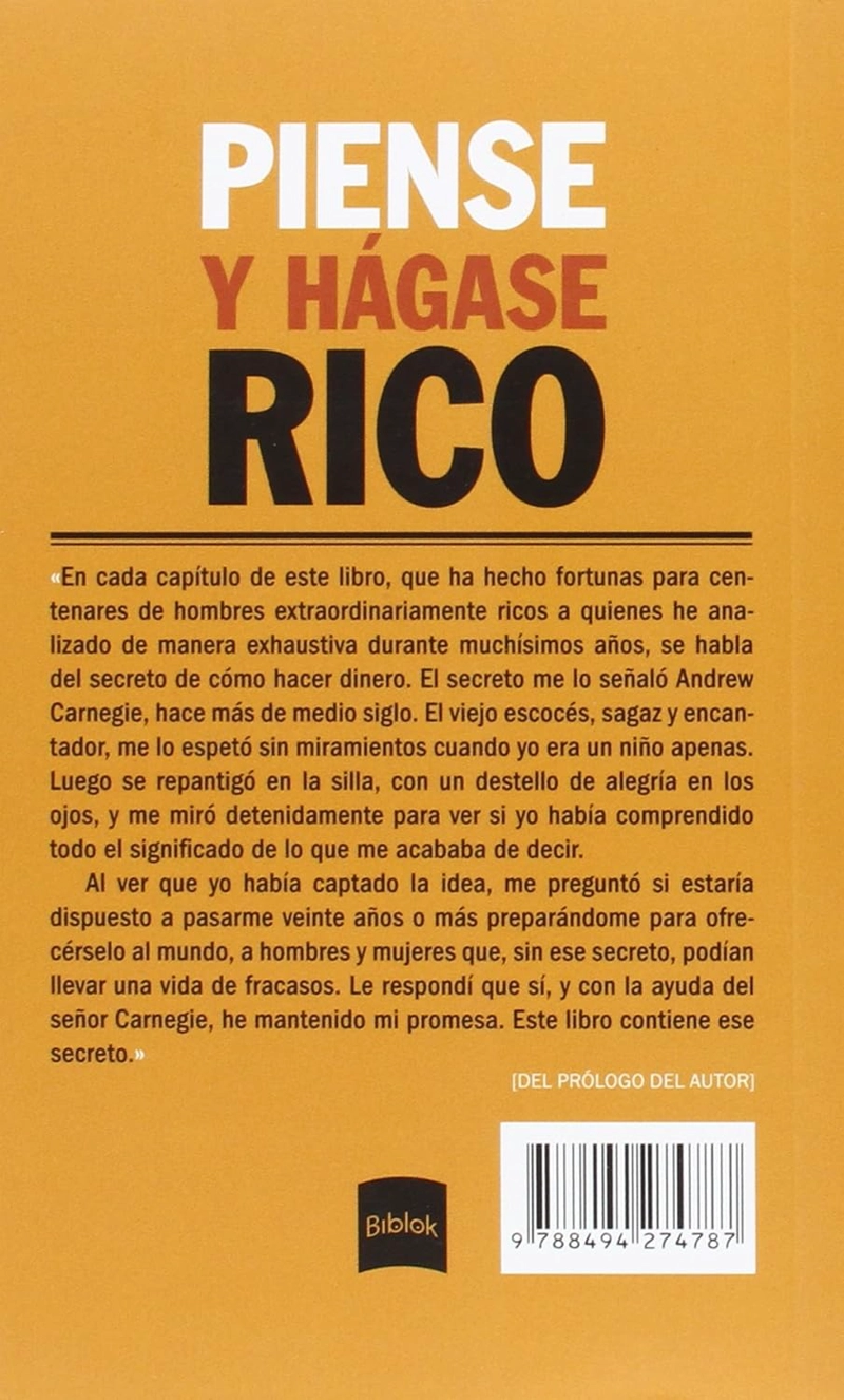 LIBRO PIENSE Y HAGASE RICO - NAPOLEON HILL - 2