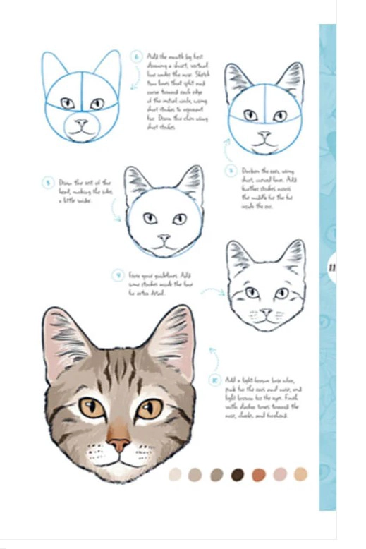 LIBRO DIBUJAR EN 10 PASOS - GATOS - JUSTINE LECOUFFE - 3