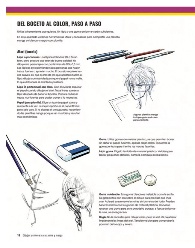 LIBRO DIBUJAR Y COLOREAR - CARAS. ANIME Y MANGA - NAO YAZAWA - 2