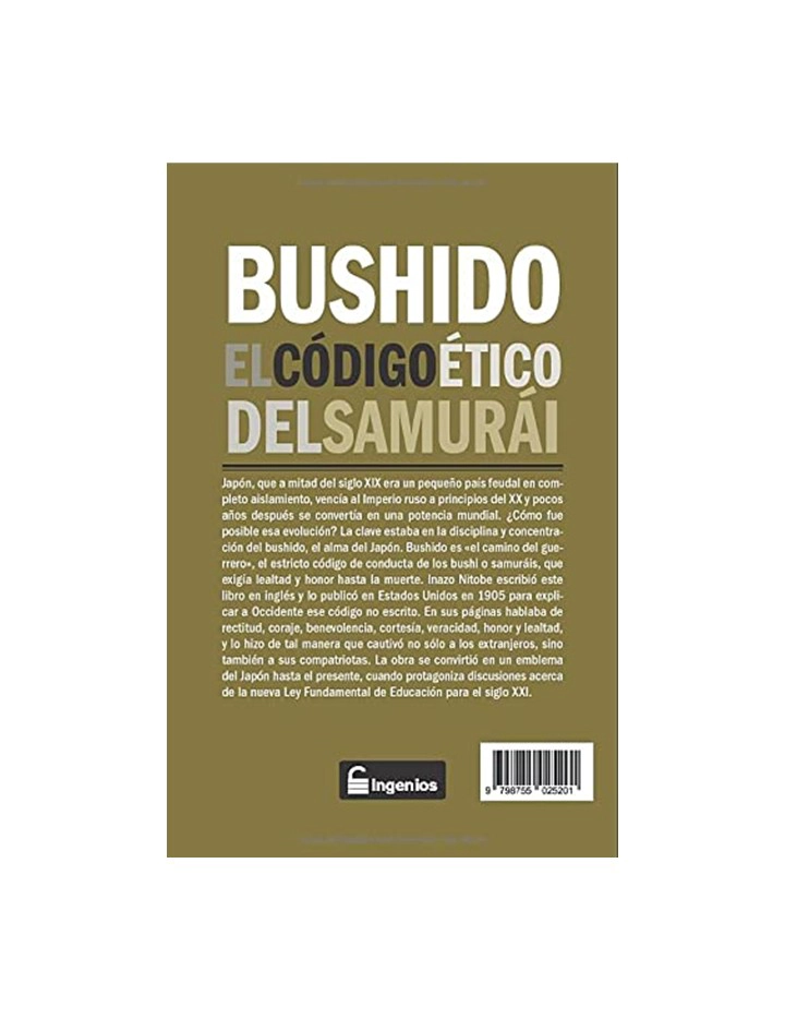 LIBRO BUSHIDO. EL CODIGO ETICO DEL SAMURAI INAZO NITOBE - 2