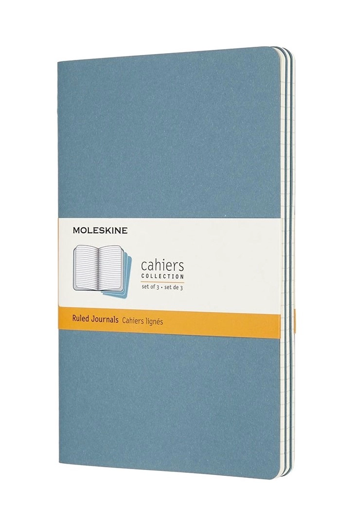 PACK X3 LIBRETAS MOLESKINE CAHIER T. BLANDA XL AZUL DE RAYAS - 1