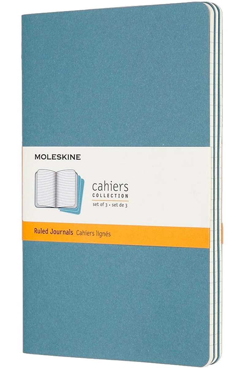 PACK X3 LIBRETAS MOLESKINE CAHIER T. BLANDA XL AZUL DE RAYAS - 3