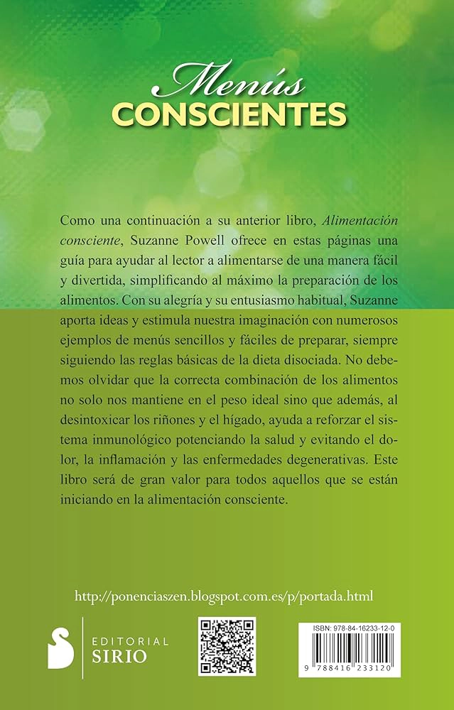 LIBRO MENUS CONSCIENTES - DIETA DISOCIADA SIMPLIFICADA - POWELL SUZANNE - 2