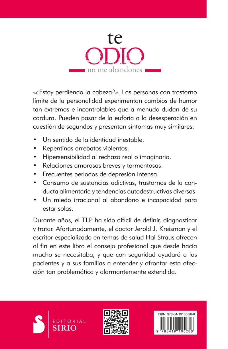 LIBRO TE ODIO - NO ME ABANDONES - JEROLD KREISMAN - 7