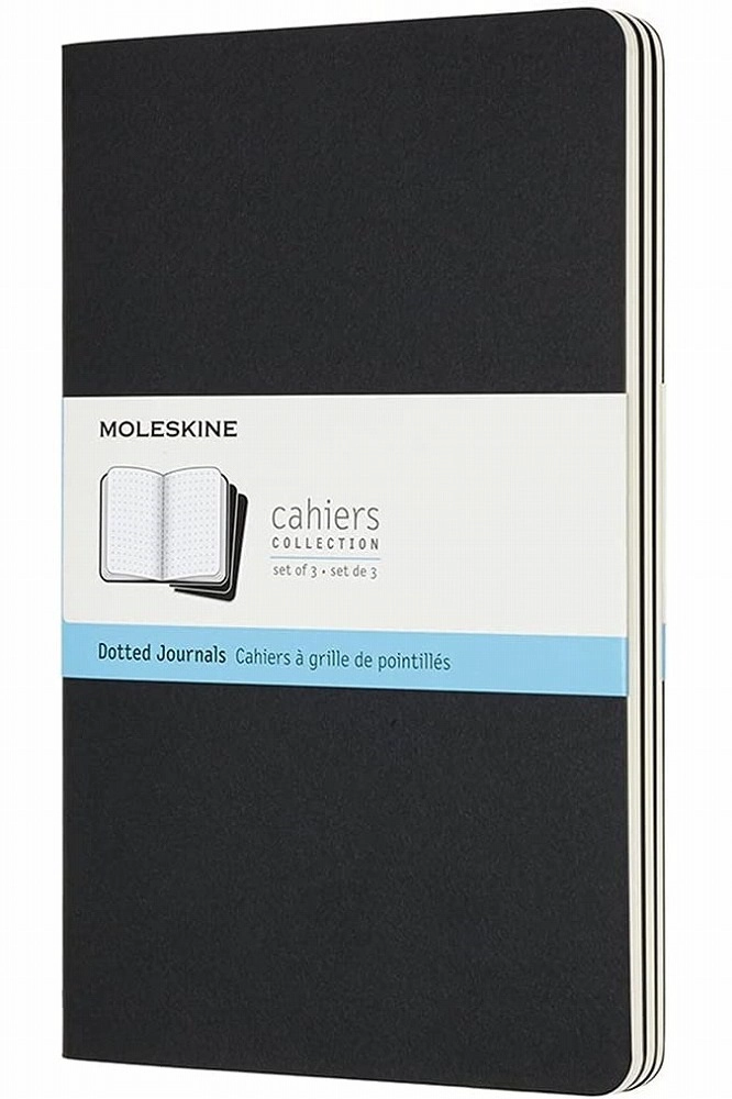 LIBRETAS CAHIER. SET DE 3 - T. BLANDA GRANDE NEGRO DE PUNTOS - 1