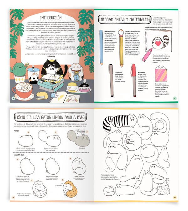 LIBRO DIBUJA 101 COSAS DE GATOS - LULU MAYO - 2
