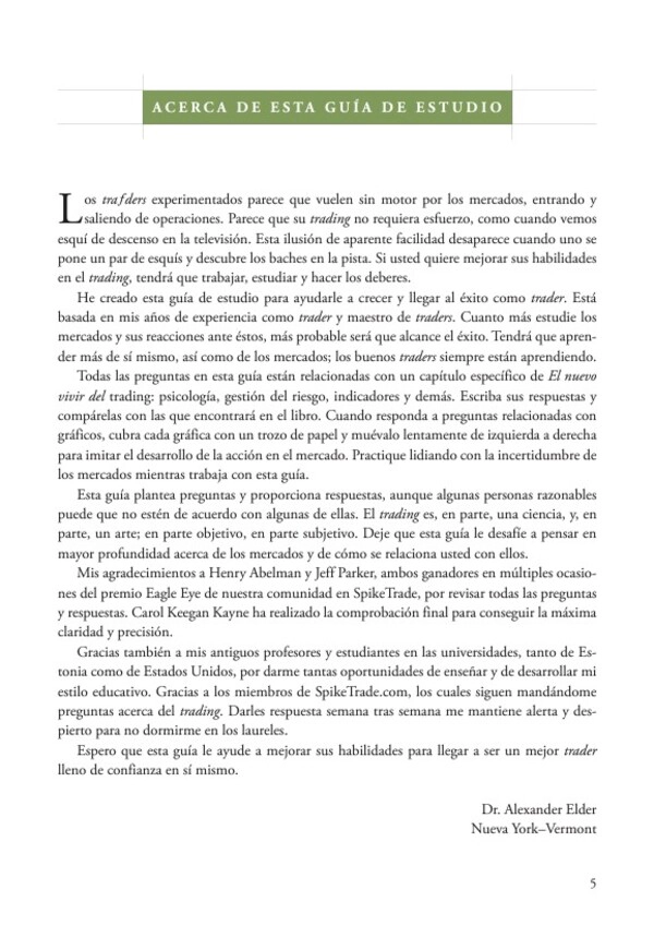 LIBRO GUIA DE ESTUDIO PARA EL NUEVO VIVIR DEL TRADING - ALEXANDER ELDER - 3