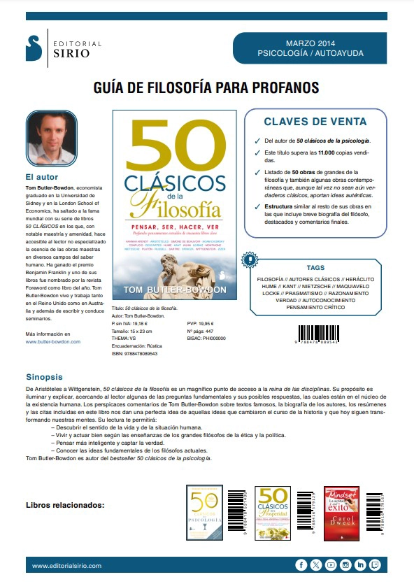 LIBRO 50 CLASICOS DE LA FILOSOFIA - TOM BUTLER BOWDON - 3