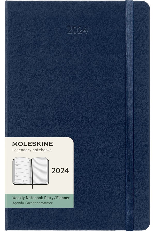 AGENDA MOLESKINE 2024 SEMANAL T. DURA LARGE AZUL ZAFIRO - 1