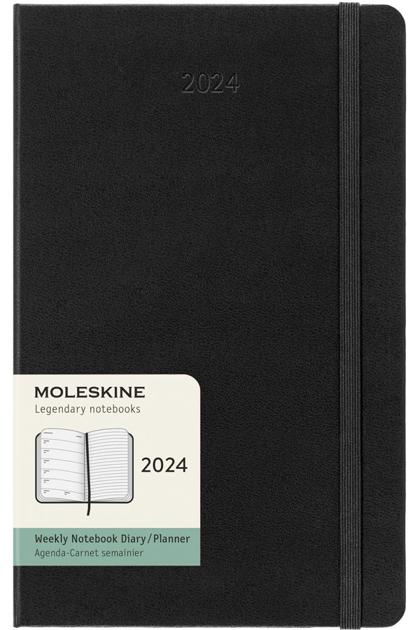 AGENDA MOLESKINE 2024 SEMANAL T. DURA LARGE NEGRO - 1