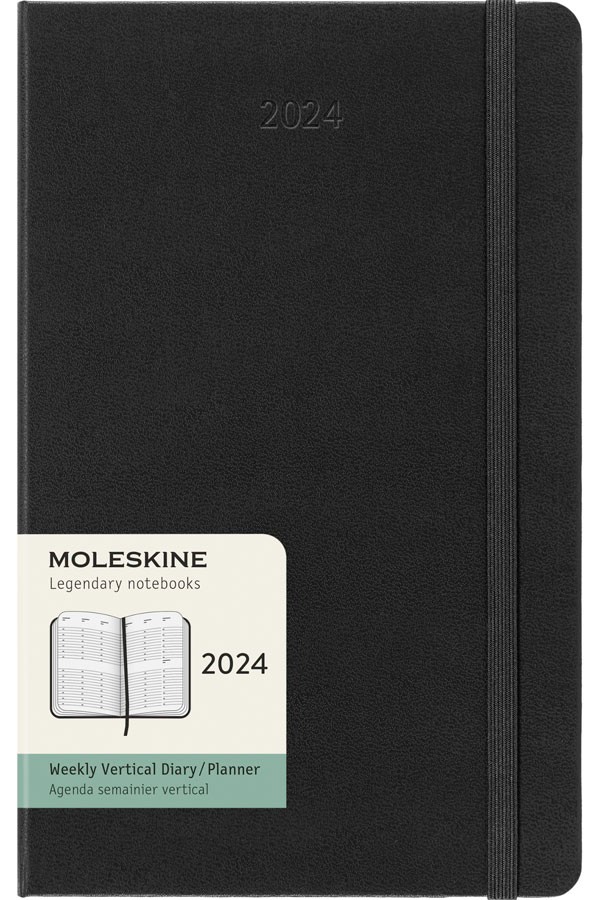 AGENDA MOLESKINE 2024 SEMANAL VERTICAL T. DURA LARGE NEGRO - 1