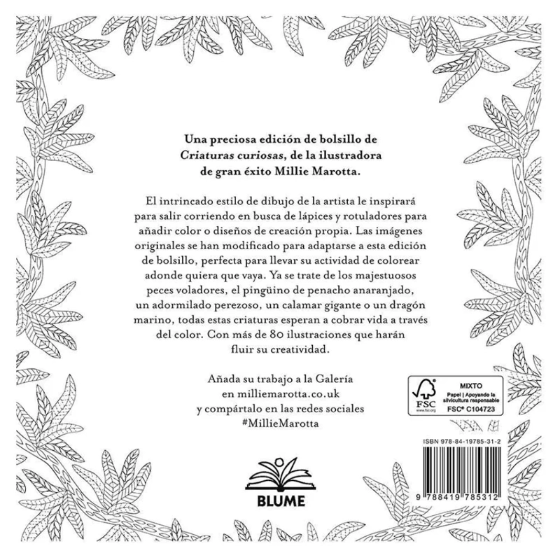 LIBRO MINIATURAS PARA COLOREAR - CRIATURAS CURIOSAS - MILLIE MAROTTA - 4