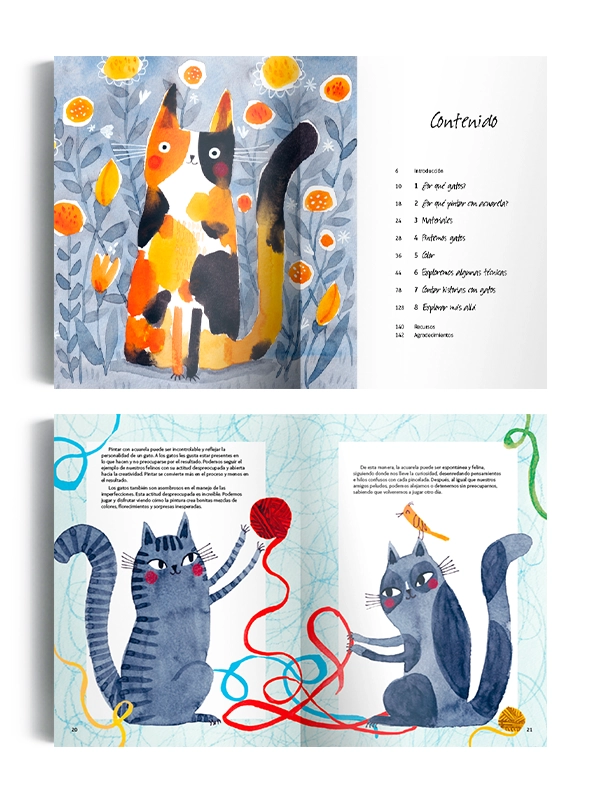 ACUARELA Y GATOS - 2