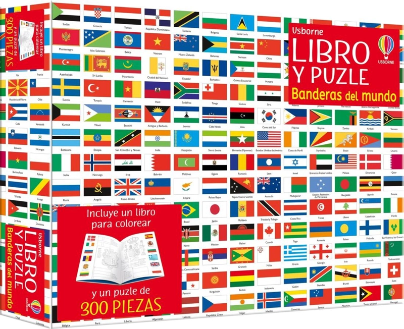 LIBRO Y PUZZLE. BANDERAS DEL MUNDO (300 PIEZAS) - 1