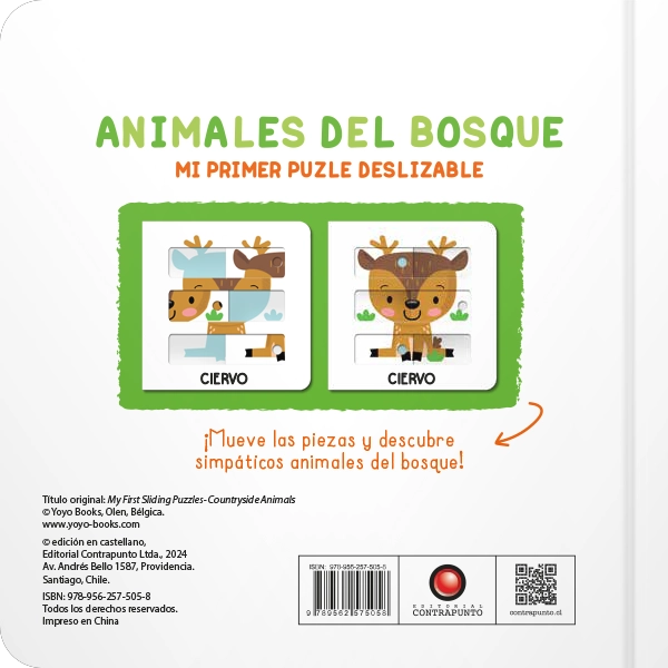 LIBRO ANIMALES DEL BOSQUE. MI PRIMER PUZLE DESLIZABLE - YOYO BOOKS - 6