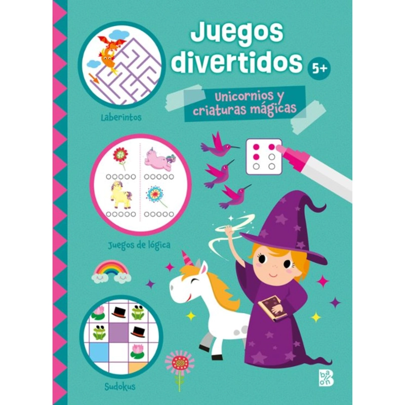 LIBRO INFANTIL UNICORNIOS Y CRIATURAS MAGICAS - JUEGOS DIVERTIDOS BALLON - 1