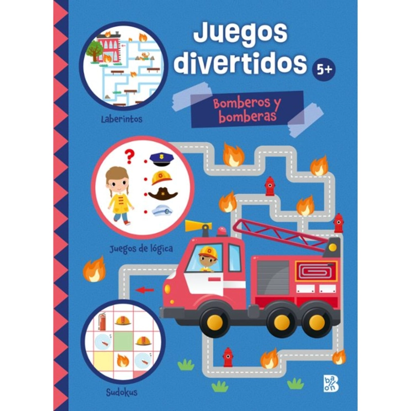 LIBRO INFANTIL BOMBEROS Y BOMBERAS - JUEGOS DIVERTIDOS BALLON - 1