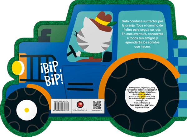 LIBRO INFANTIL SIGUE EL CAMINO GATO Y SU TRACTOR ¡BIP, BIP! DEBORAH VAN DE LEIJGRAAF - 6