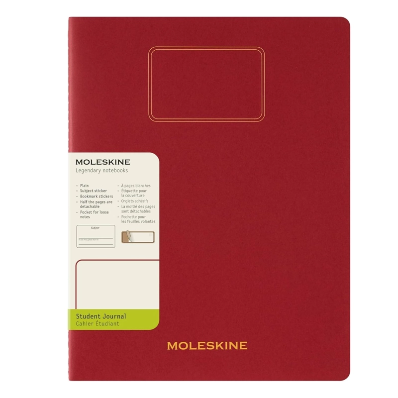 CUADERNO MOLESKINE ESTUDIANTE - TAPA BLANDA - XXL -ROJO-LISA - 1