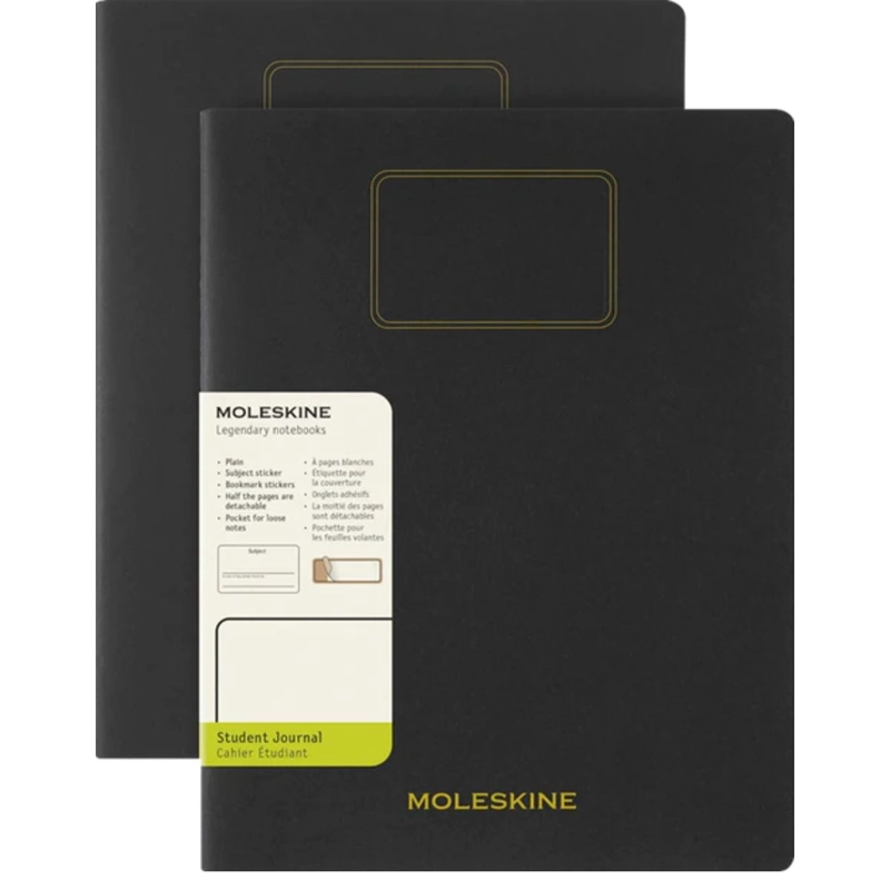 CUADERNO ESTUDIANTE. SET DE 2 - BLANDA - XXL - NEGRO - LISA - 1
