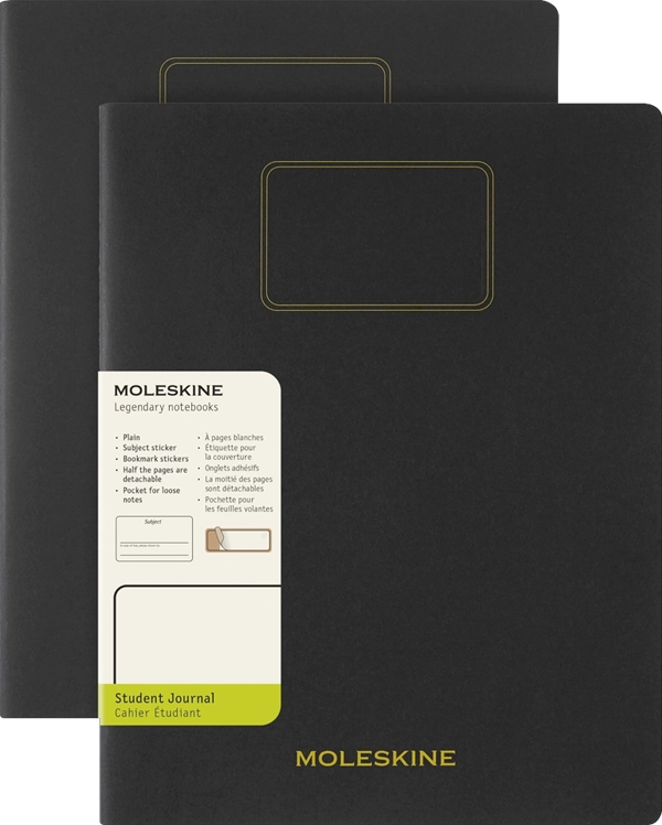 CUADERNO ESTUDIANTE. SET DE 2 - BLANDA - XXL - NEGRO - LISA - 4