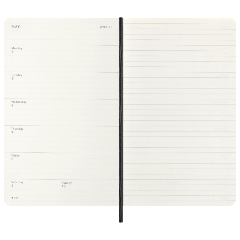 AGENDA MOLESKINE 2026 - SEMANAL - TAPA DURA - LARGE - NEGRO - 2