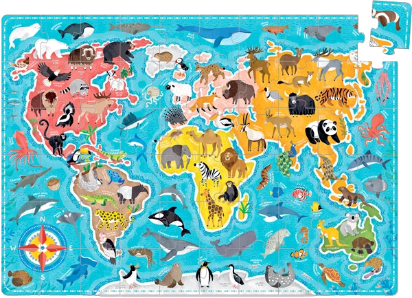 PUZZLE PUZZLOVE ANIMALS OF THE WORLD (60 PIEZAS) 4+ - 7