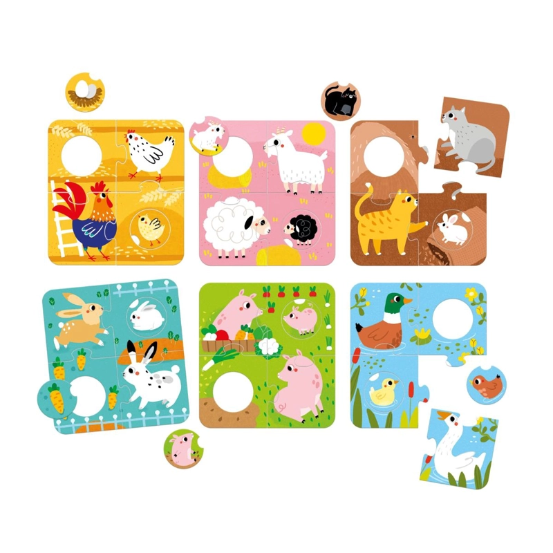 PUZZLE MATCH THE FARM ANIMALS (36 PIEZAS, 6 PUZZLES) 2+ - 3