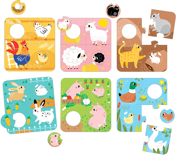 PUZZLE MATCH THE FARM ANIMALS (36 PIEZAS, 6 PUZZLES) 2+ - 7