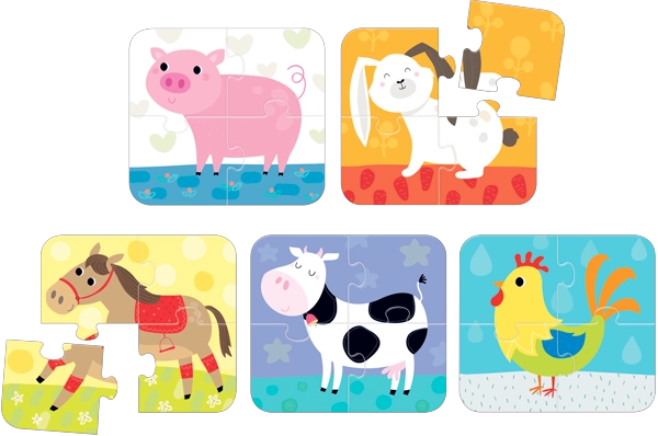PUZZLE ANIMALS (20 PIEZAS, 5 PUZZLES) 2+ - 7
