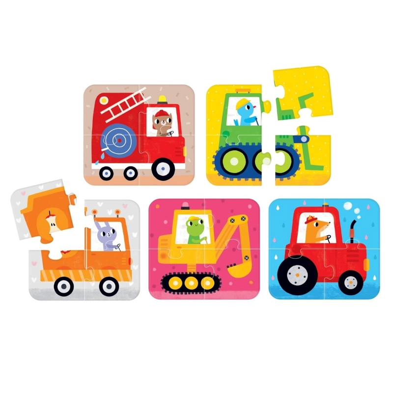 PUZZLE VEHICLES (20 PIEZAS, 5 PUZZLES) 2+ - 4