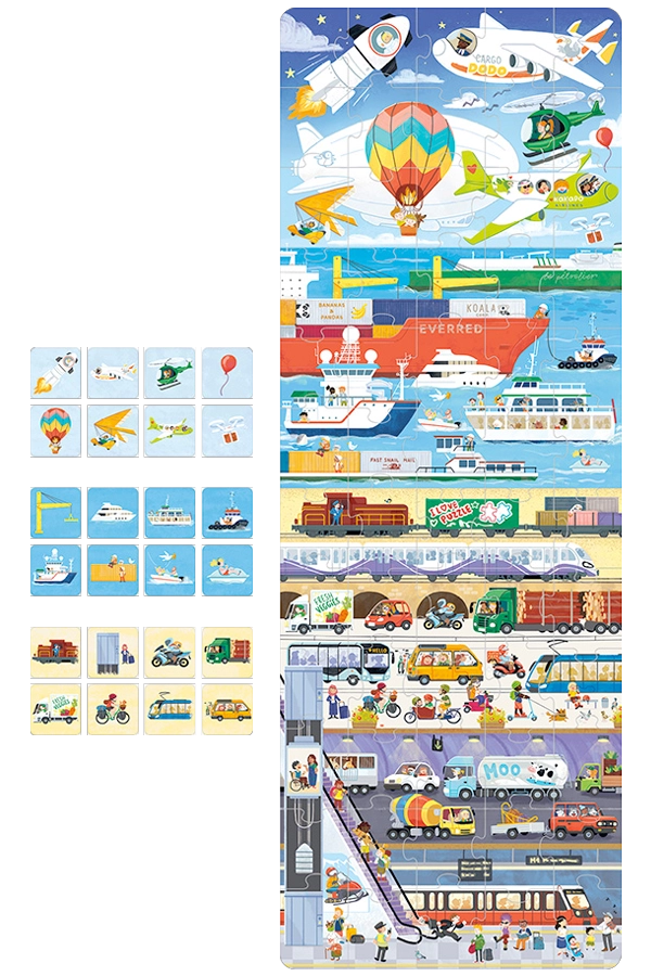PUZZLE + TRANSPORT (60 PIEZAS) 4+ - 6