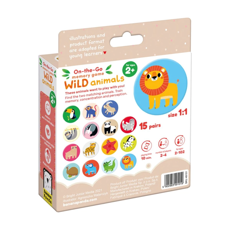 JUEGO DE MEMORIA WILD ANIMALS (15 PARES) 2+ - 4