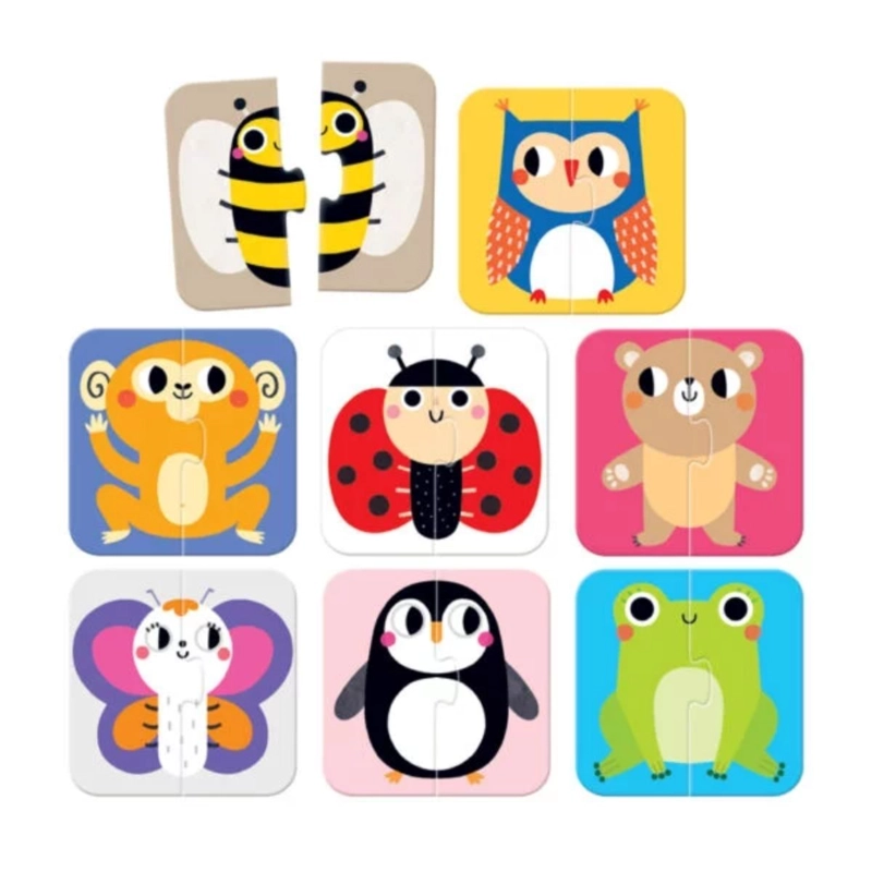 PUZZLE HALVES ANIMALS (16 PIEZAS, 8 PUZZLES) 18M+ - 3