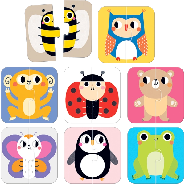 PUZZLE HALVES ANIMALS (16 PIEZAS, 8 PUZZLES) 18M+ - 7
