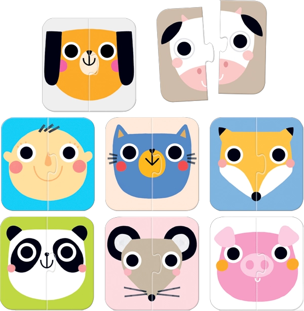 PUZZLE HALVES FACES (16 PIEZAS, 8 PUZZLES) 15M+ - 7