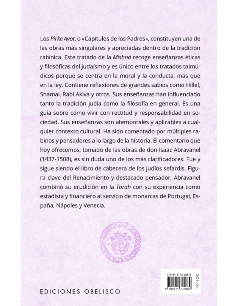 PIRKE AVOT. COMENTADO POR ISAAC ABRAVANEL - 2