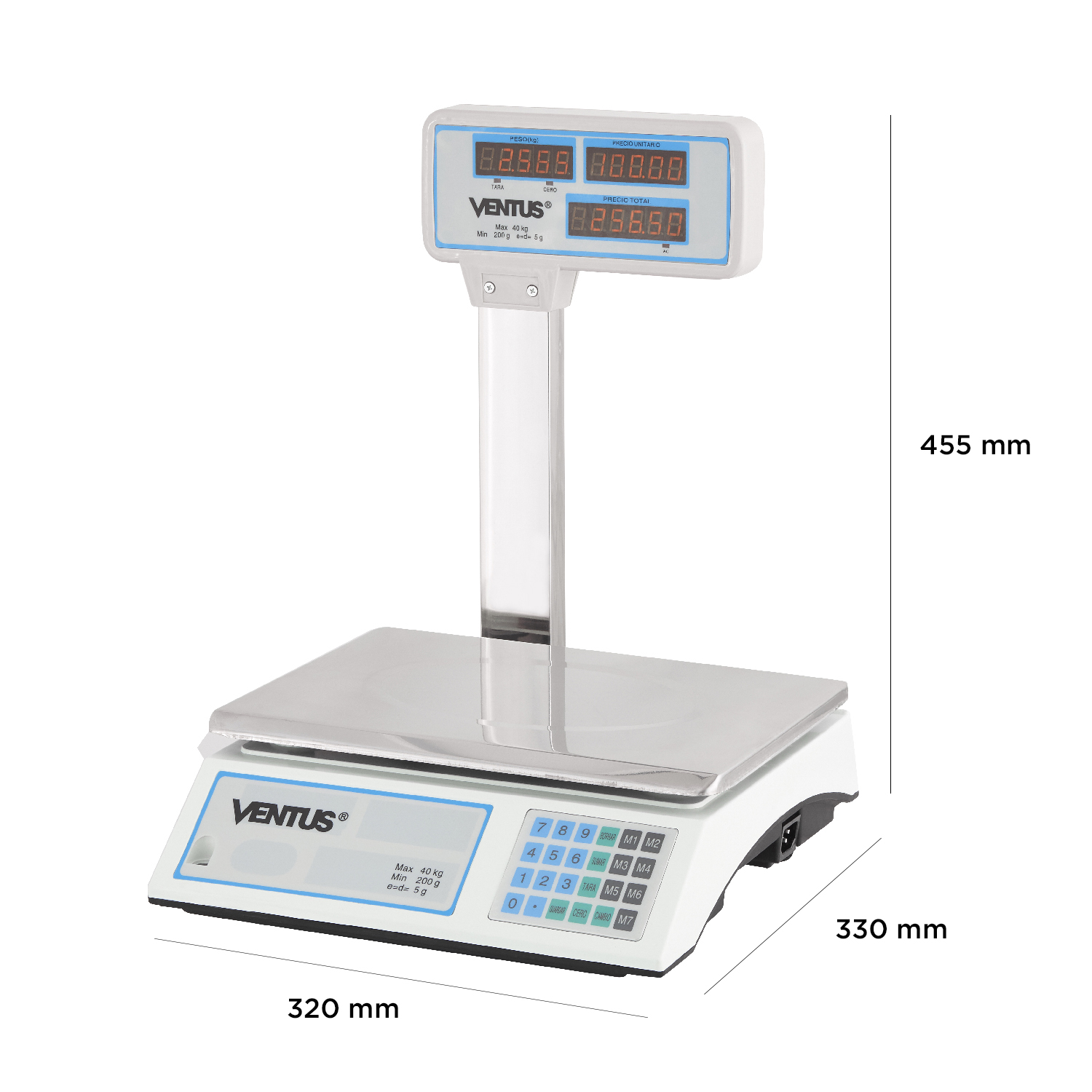 VENTUS BALANZA DIGITAL B-40VA VISOR AEREO 40 KG - 3