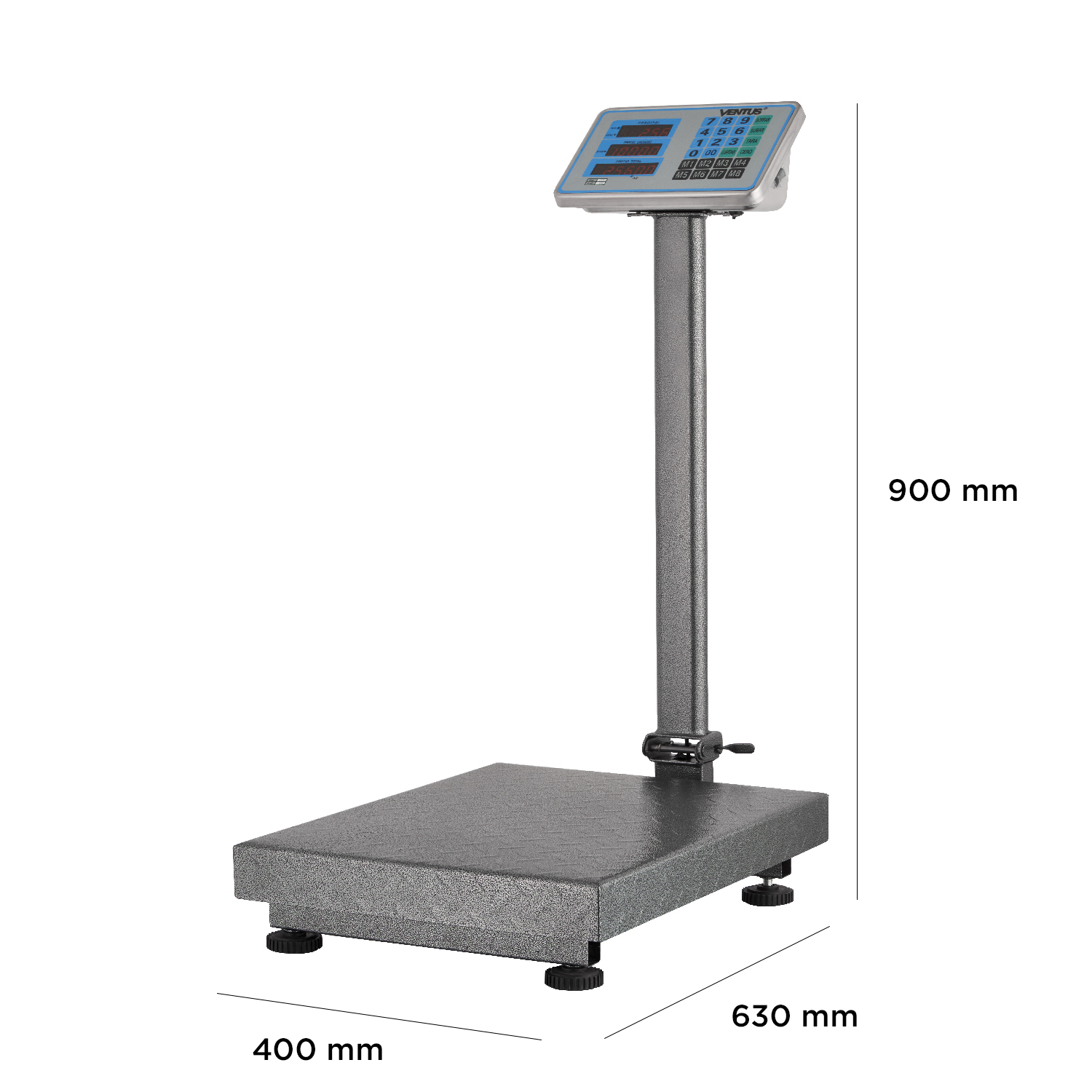 VENTUS BALANZA PLATAFORMA B-300A ACERO DIAMANTADO 300 KG - 3