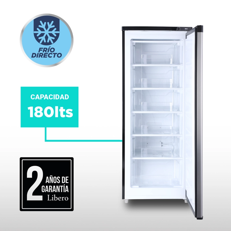 FREEZER VERTICAL FRIO DIRECTO 180 LTS LFV-200I INOX - 7