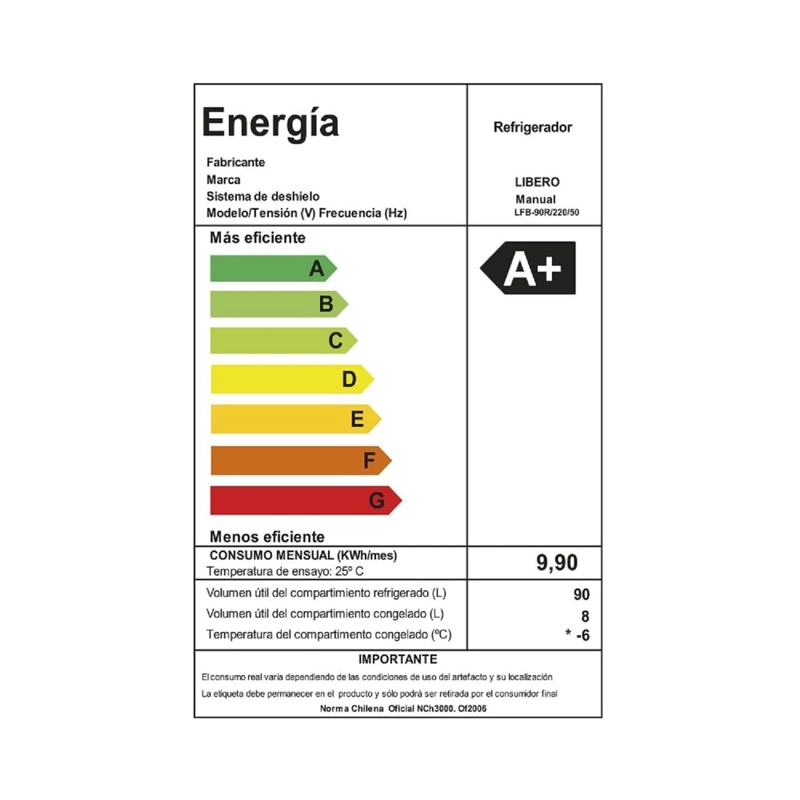 FRIGOBAR RETRO 90 LTS LFB-90R ROJO - 3